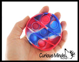 BULK - WHOLESALE - SALE -  Small Tie Dye 3" Geometric Shapes Bubble Pop Fidget Toy - Silicone Push Poke Bubble Wrap Fidget Toy - Press Bubbles to Pop the Bubbles Down - Bubble Popper Sensory Stress Toy