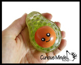 Small Fruit Water Bead Filled Squeeze Stress Balls with Faces  -  Sensory, Stress, Fidget Toy - Pineapple, Strawberry, Avocado, Watermelon, Apple, Grapes