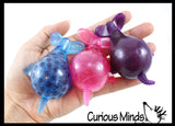 Colored Narwhal Water Bead Filled Squeeze Stress Ball  -  Sensory, Stress, Fidget Toy