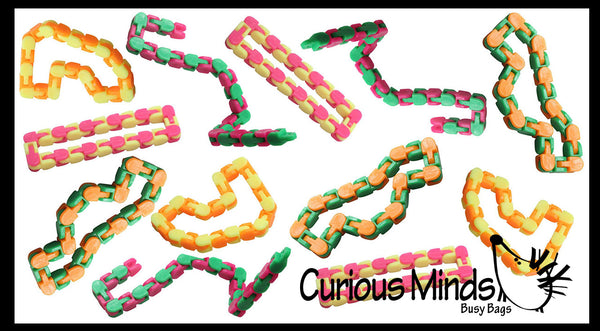 Click And Snap Fidget Toy - Chain Track - Bend and Twist In Wacky Craz ...