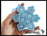 Set of 2 Cute Holiday Fidgets - Snowman and Snowflake Festive Bubble Popper Fidget Toy - Fun Party Favor Toy - Christmas Winter