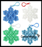 Small Snowflake Holiday on Clip Festive Bubble Popper Fidget Toy - Fun Party Favor Toy - Christmas Winter Ice Frozen