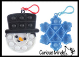 Set of 2 Cute Holiday Fidgets - Snowman and Snowflake Festive Bubble Popper Fidget Toy - Fun Party Favor Toy - Christmas Winter