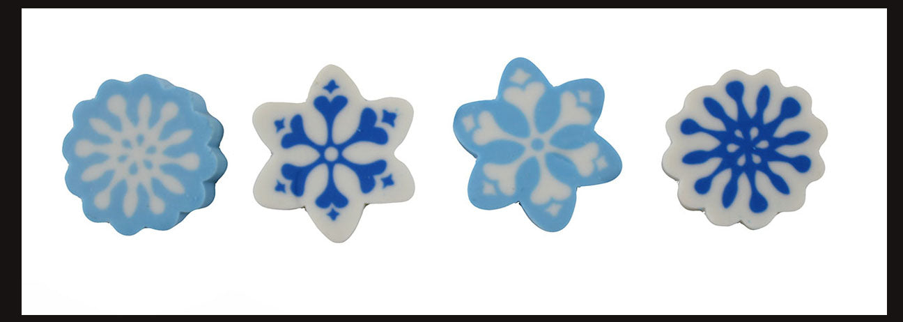 72 (6 Dozen) Snowflake Mini Erasers - Novelty and Functional