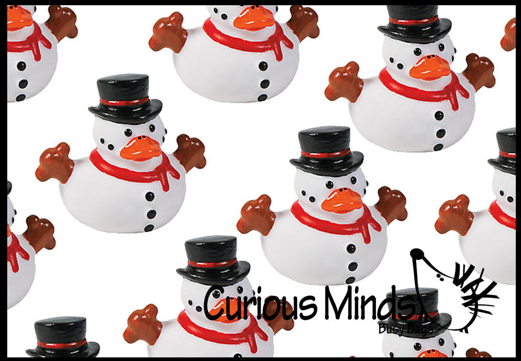 Snowman Rubber Duckies - Cute Winter Snow Man Duck Party Favors