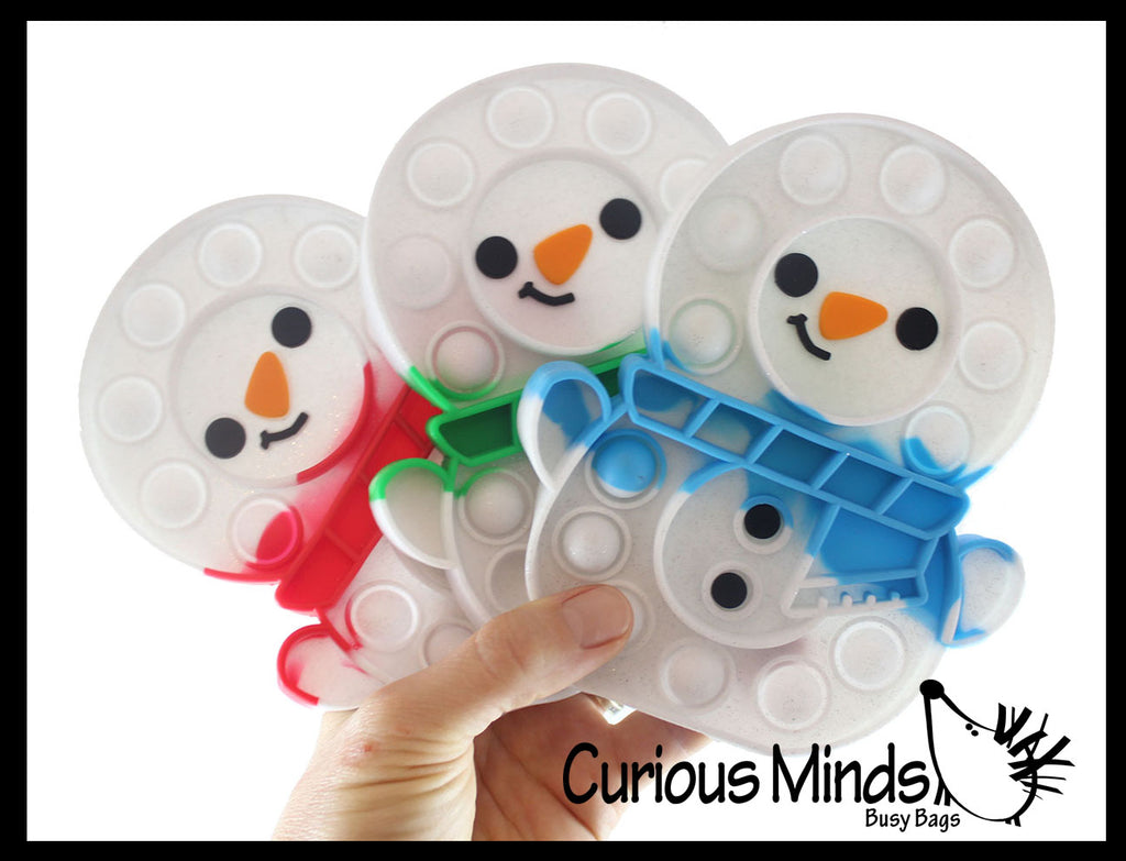 Holiday Snowman Festive Bubble Popper Fidget Toy - Fun Party Favor Toy - Christmas Winter