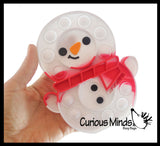 Holiday Snowman Festive Bubble Popper Fidget Toy - Fun Party Favor Toy - Christmas Winter