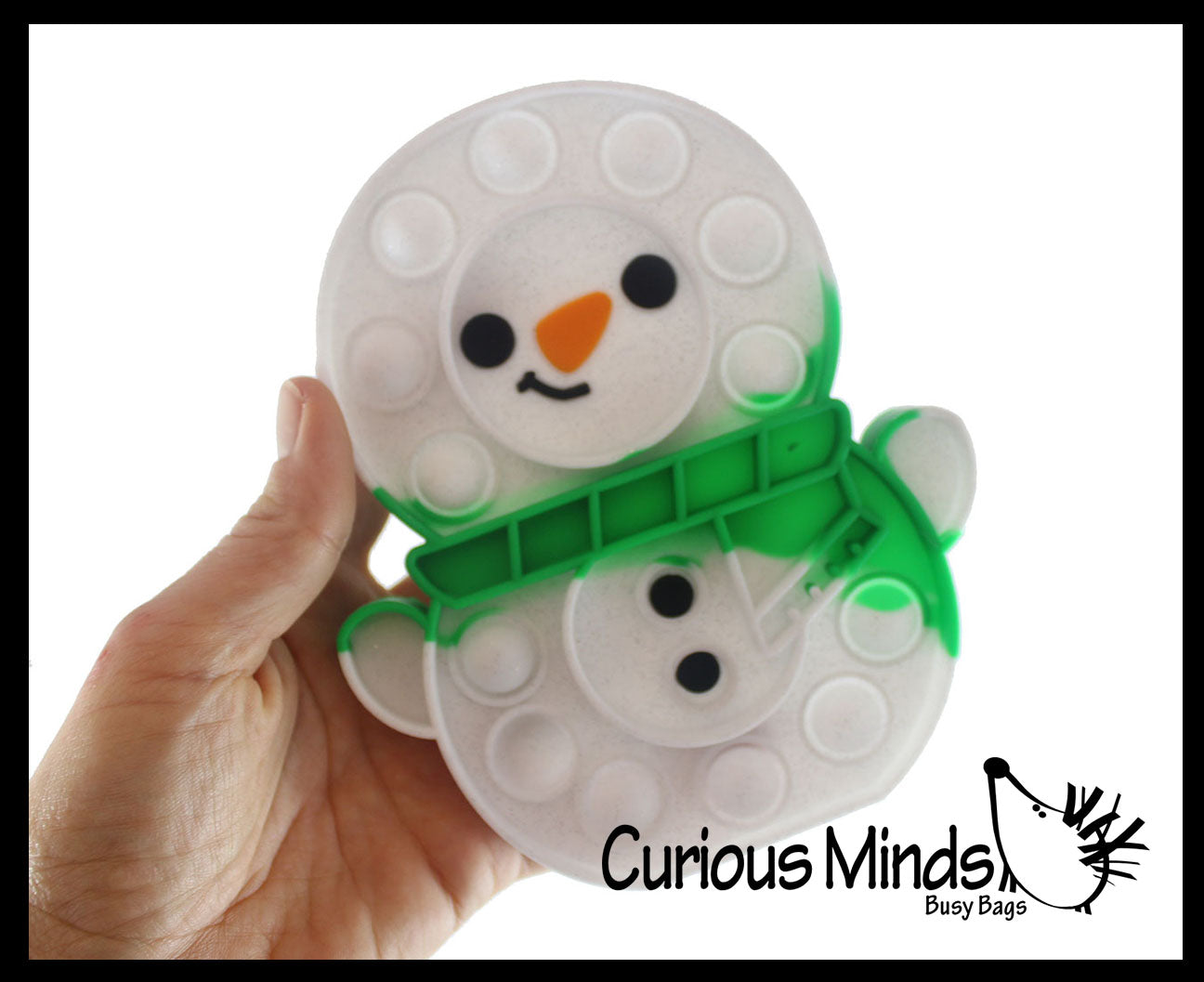 Set of 2 Cute Christmas Bubble Poppers - Snowman and Snowflake - Fidget Toy - Fun Party Favor Toy - Winter Holiday (Random Colors)