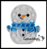 Holiday Snowman Festive Bubble Popper Fidget Toy - Fun Party Favor Toy - Christmas Winter