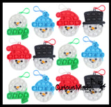 LAST CHANCE - LIMITED STOCK - CLEARANCE SALE - Cute Small Holiday Snowman on Clip Festive Bubble Popper Fidget Toy - Fun Party Favor Toy - Christmas Winter