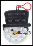 LAST CHANCE - LIMITED STOCK - CLEARANCE SALE - Cute Small Holiday Snowman on Clip Festive Bubble Popper Fidget Toy - Fun Party Favor Toy - Christmas Winter