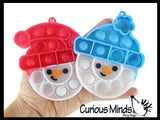 Cute Small Holiday Snowman on Clip Festive Bubble Popper Fidget Toy - Fun Party Favor Toy - Christmas Winter