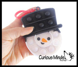 Set of 2 Cute Holiday Fidgets - Snowman and Snowflake Festive Bubble Popper Fidget Toy - Fun Party Favor Toy - Christmas Winter