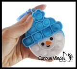 Set of 2 Cute Holiday Fidgets - Snowman and Snowflake Festive Bubble Popper Fidget Toy - Fun Party Favor Toy - Christmas Winter