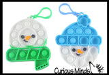LAST CHANCE - LIMITED STOCK - CLEARANCE SALE - Cute Small Holiday Snowman on Clip Festive Bubble Popper Fidget Toy - Fun Party Favor Toy - Christmas Winter