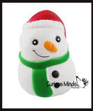 Large Snowman with Santa hat Slow Rise Squishy Toy - Memory Foam Squish Stress Ball - Winter Christmas