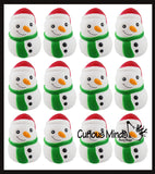 Large Snowman with Santa hat Slow Rise Squishy Toy - Memory Foam Squish Stress Ball - Winter Christmas