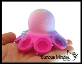 Set of 2 Octopus Fidgets - Soft & Hard Shell Octopus Bubble Pop Flip Fidget Spinner Toy - Happy and Sad Silicone Push Poke Bubble Wrap Fidget Toy - Press Bubbles to Pop the Bubbles Down Then Flip it over and Do it Again - Bubble Popper Sensory Stress Toy