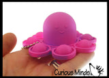 SET OF 3 - Animal Flip Inside Out - Crab, Octopus, Turtle -  Bubble Pop Flip Fidget Toy - Silicone Push Poke Bubble Wrap Fidget Toy - Press Bubbles to Pop the Bubbles Down Then Flip it Happy Sad - Bubble Popper Sensory Stress Toy