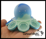 SET OF 3 - Animal Flip Inside Out - Crab, Octopus, Turtle -  Bubble Pop Flip Fidget Toy - Silicone Push Poke Bubble Wrap Fidget Toy - Press Bubbles to Pop the Bubbles Down Then Flip it Happy Sad - Bubble Popper Sensory Stress Toy