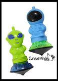 LAST CHANCE - LIMITED STOCK - Wind Up Alien and Astronaut Launcher Spinning Top Toy