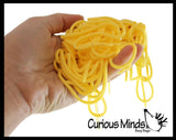 LAST CHANCE - LIMITED STOCK  - SALE - Jumbo 4.5" Meatball with Spaghetti Noodle Stretchy Strings - Doh Stress Stretch Ball - Moldable Pinch Poke Sensory Fidget Toy Doughy