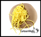 LAST CHANCE - LIMITED STOCK  - SALE - Jumbo 4.5" Meatball with Spaghetti Noodle Stretchy Strings - Doh Stress Stretch Ball - Moldable Pinch Poke Sensory Fidget Toy Doughy