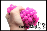 2.5" Bubble Mesh Balls - Squishy Fidget Ball with Web Netting - Stress Ball Color Changing Blobs - Sensory, Fidget Toy- Gooey Squish Bubble Popping OT