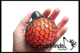 2.5" Bubble Mesh Balls - Squishy Fidget Ball with Web Netting - Stress Ball Color Changing Blobs - Sensory, Fidget Toy- Gooey Squish Bubble Popping OT
