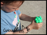 2.5" Bubble Mesh Balls - Squishy Fidget Ball with Web Netting - Stress Ball Color Changing Blobs - Sensory, Fidget Toy- Gooey Squish Bubble Popping OT