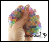Nee-Doh Squeezy Peezy Rainbow Water Bead Stress Ball - Squishy Gooey Squish Sensory Squeeze Balls
