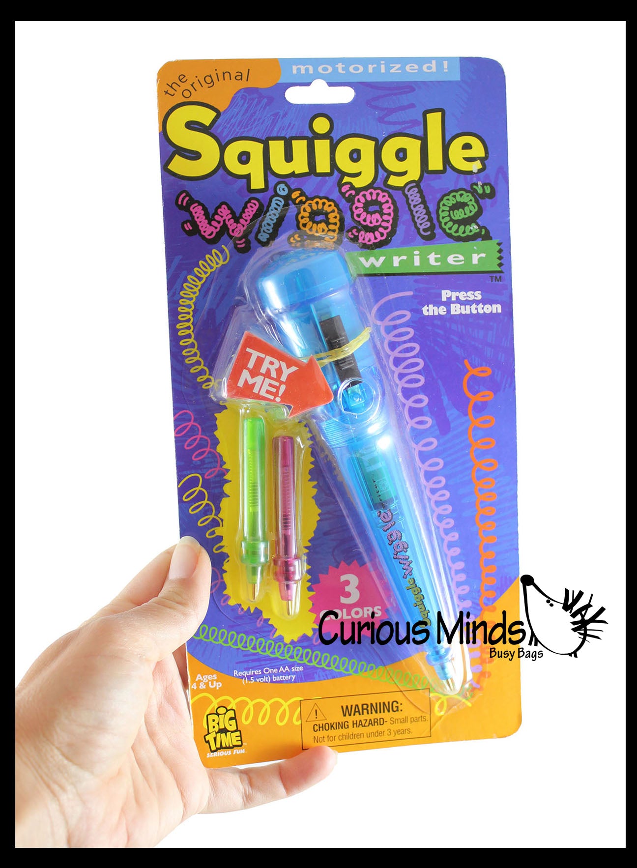 Squiggle Wiggle Writer Pen - Motorized Battery Vibrating Pen Draws Fun Loops - Visual Stimulation