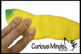 Set of 2 Squishy Sand Bananas - Yellow and Colorful - Moldable Sensory, Stress, Squeeze Fidget Toy ADHD Special Needs Soothing