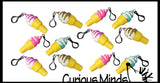 CLEARANCE - SALE - Small Colorful Squishy Slow Rise Ice Cream Cones with Clips -  Sensory, Stress, Fidget Toy