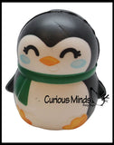 Squishy Winter Penguin - Slow Rise Squish Foam Toy - Holiday Christmas Stress Fidget Toy