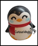 Squishy Winter Penguin - Slow Rise Squish Foam Toy - Holiday Christmas Stress Fidget Toy