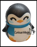 Squishy Winter Penguin - Slow Rise Squish Foam Toy - Holiday Christmas Stress Fidget Toy