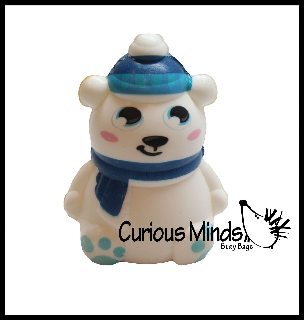 Squishy Polar Bear - Slow Rise Squish Foam Toy - Winter Holiday Christmas Stress Fidget Toy