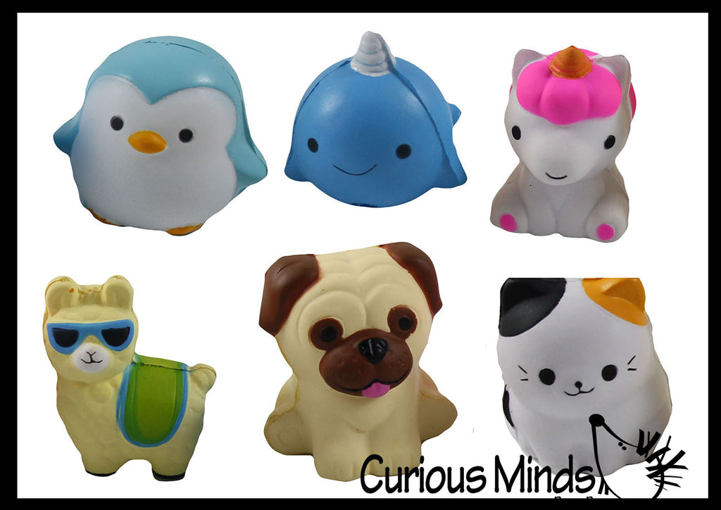 LAST CHANCE - LIMITED STOCK - Slow Rise Animal Pencil Topper Squishies - Soft Scented Cute - Office School