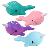 Narwhal Squishy Slow Rise Foam Animal - Cute Scented Sensory, Stress, Fidget Toy