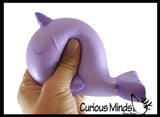 LAST CHANCE - LIMITED STOCK - Large Narwhal Squishy Slow Rise Foam Animal - Cute Scented Sensory, Stress, Fidget Toy