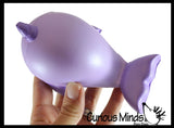 LAST CHANCE - LIMITED STOCK - Large Narwhal Squishy Slow Rise Foam Animal - Cute Scented Sensory, Stress, Fidget Toy