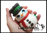 Set of 4 Christmas Winter Animal Slow Rise Squishy Toys - Memory Foam Squish Stress Ball - Penguin, Snowman, Polar Bear, Santa