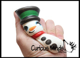 Set of 4 Christmas Winter Animal Slow Rise Squishy Toys - Memory Foam Squish Stress Ball - Penguin, Snowman, Polar Bear, Santa