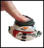 Set of 4 Christmas Winter Animal Slow Rise Squishy Toys - Memory Foam Squish Stress Ball - Penguin, Snowman, Polar Bear, Santa