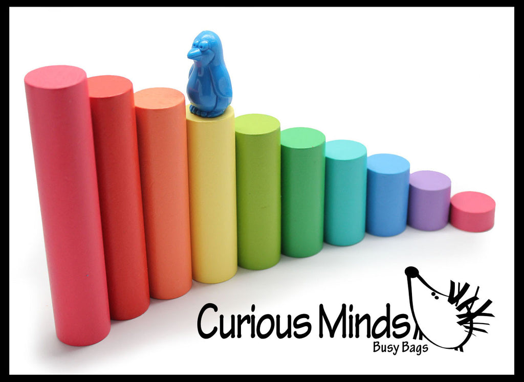 LAST CHANCE - LIMITED STOCK - SALE  - LAST CHANCE - LIMITED STOCK - Wooden Stair Block - 10 Colorful Wooden Blocks and Cards