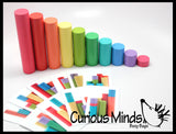 LAST CHANCE - LIMITED STOCK - SALE  - LAST CHANCE - LIMITED STOCK - Wooden Stair Block - 10 Colorful Wooden Blocks and Cards