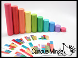 LAST CHANCE - LIMITED STOCK - Wooden Stair Block Patterns - 10 Colorful Wooden Blocks and Cards