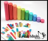 LAST CHANCE - LIMITED STOCK - Wooden Stair Block Patterns - 10 Colorful Wooden Blocks and Cards