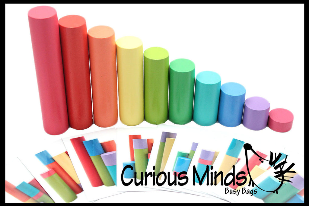 LAST CHANCE - LIMITED STOCK - Wooden Stair Block Patterns - 10 Colorful Wooden Blocks and Cards
